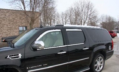 Chrome Trim Window Visors Fits 2015-2020 GMC Yukon XL (Set of 4)