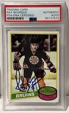 RAY BOURQUE 1980-81 Topps Rookie Boston Bruins Signed Auto Autographed PSA/DNA