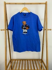 VTG Polo Ralph Lauren Polo Sport Ball Bear in USA Sweater Blue T-Shirt Size M