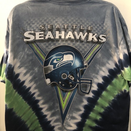 Vintage Seattle Seahawks Mens Shirt XL Tie Dye All Over Print Graphic Crew - Picture 5 of 8