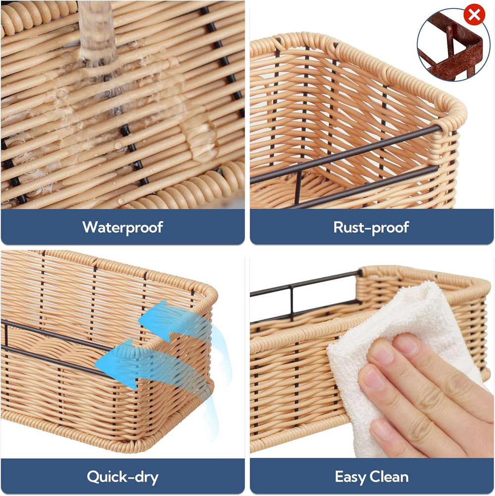 2-Pack Waterproof Hanging Shower Caddy with Bathroom Shelves for Storage