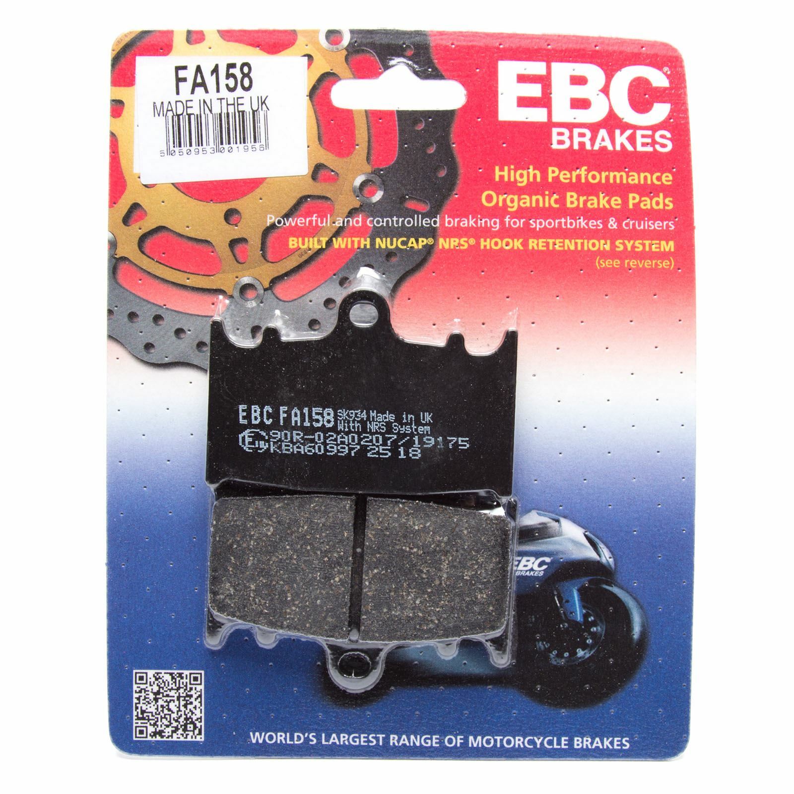 EBC FA158 Organic Brake Pads for Kawasaki ZZ-R 1200 02-05