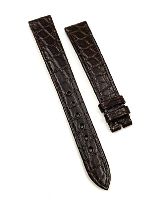 Genuine Chopard 14mm x 12mm Dark Brown Alligator Leather Watch Band Strap