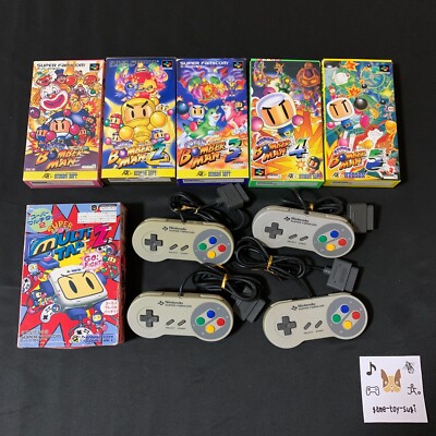 Lot 10 Nintendo Super Famicom Bomberman Multitap