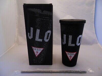 Guess Jlo Jennifer Lopez Black Bling Tumbler Limited Edition oz Straw Nib Ebay