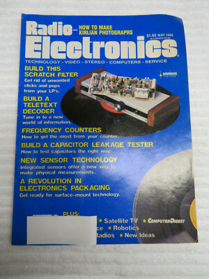 RADIO ELECTRONICS MAGAZINE MAY 1986 BUILD A LP SCRATCH FILTER CAPACITOR LEAKAGE