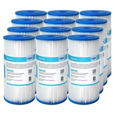 12 Pack 10" x 4.5" Whole House Washable Pleated Sediment Water Filter Cartridges