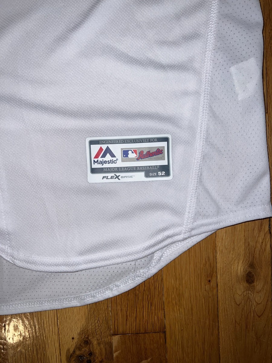 CLEVELAND INDIANS Majestic AUTHENTIC Flex Base White Blank Jersey