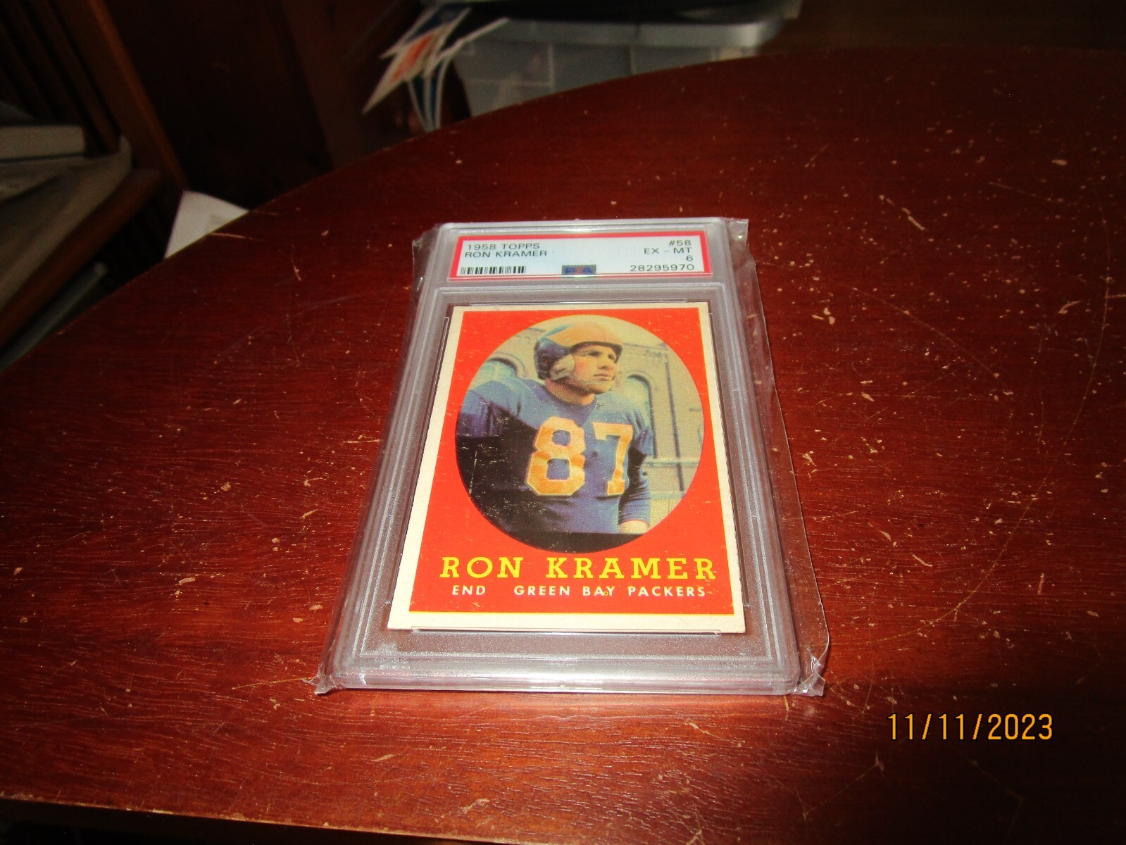 1958 Topps Football Card Set Break 58 Ron Kramer Graded PSA 6 EXMT