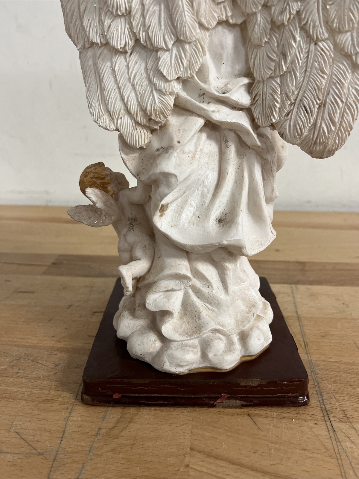 Megans Collection 12” Resin Guardian Angel Holding Lamb Statue Angelic
