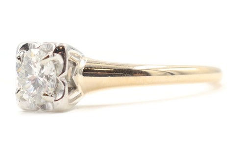 0.49 ctw Round Brilliant Diamond VS2 / H Estate Orange Blossom Engagement Ring - Picture 5 of 22
