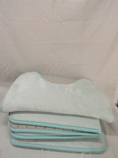 Memory Foam Bath Mat Ultra Soft Non Slip Bathroom Rug Aqua Light Blue Set Of 3 For Sale Online Ebay