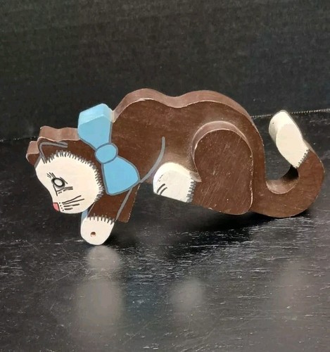 Vintage Kitsch Hand Painted Wood Cat Shelf Door Window Frame Hanger 70s - 80s - Picture 3 of 5