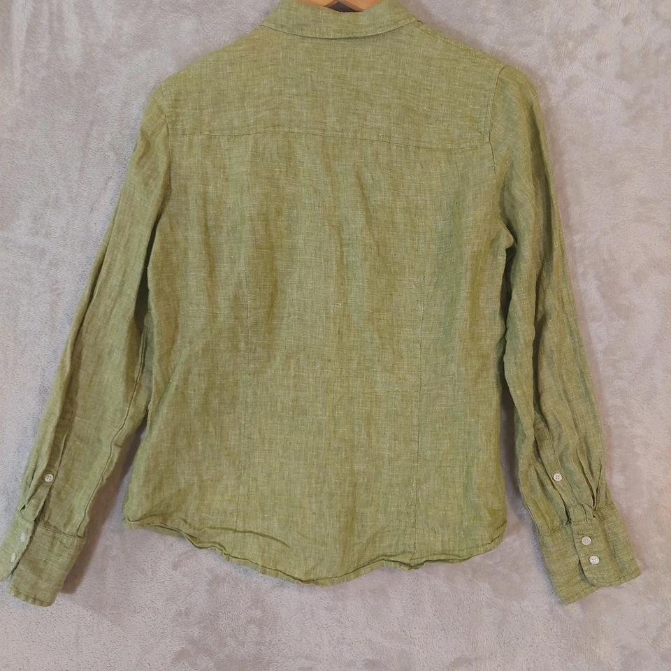 Camisa J Crew Baird McNutt Irlandesa Lino Abotonada Verde Talla 8 Foto 4 de 4