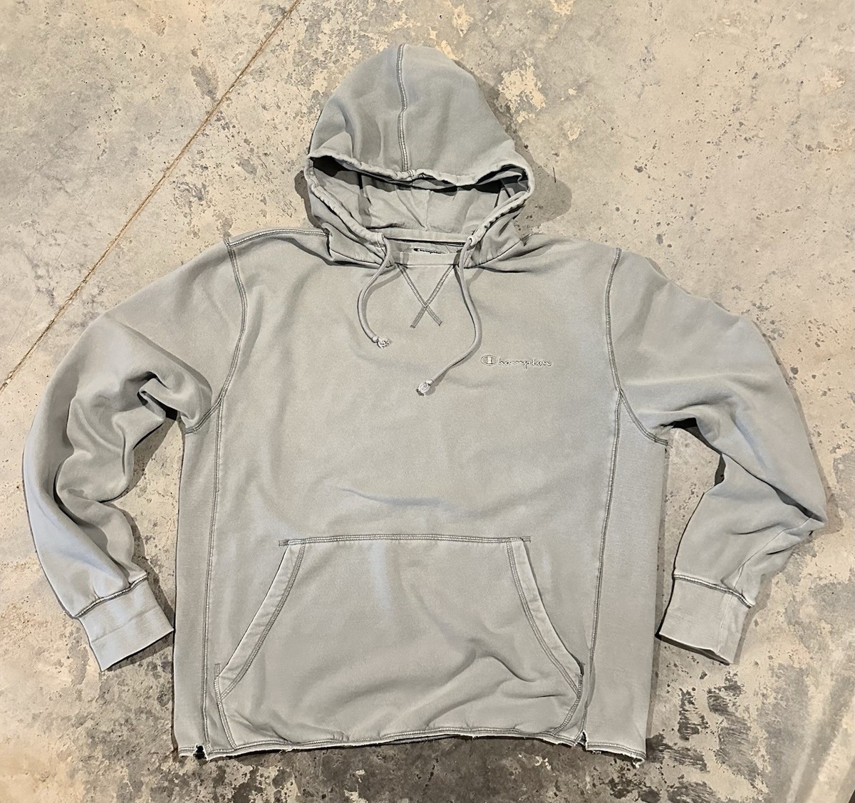 Champion Afterhood Retro Hoodie Sweatshirt XL Tall Grey