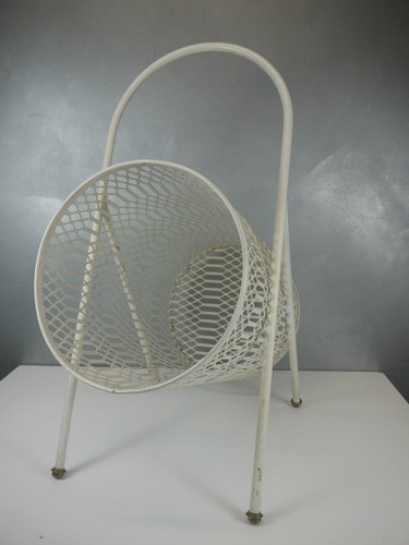 VTG Mategot ERA Expanded Metal WIRE Hairpin WHITE Cylindrical French MoD RACK - Picture 3 of 14