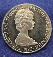 1973 British Virgin Islands Silver 1 Dollar ~ LK SHIPS FREE
