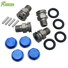 Alloy Closed Wheel Nuts Hex Hub Extended Axle for Losi 5ive T RV LT King Motor