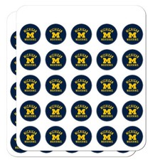 University of Michigan Wolverines Logo 1" Planner 50 Stickers, Clear