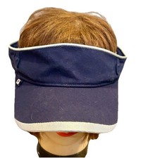 Fila Adjustable Golf Visor Navy White FA0014 Cotton Polyester Sports Logo
