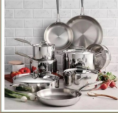 Tramontina Tri-Ply Clad 14 pc Cookware Set 18/10 Stainless Steel Induction Ready