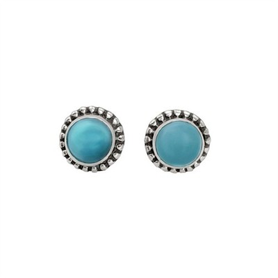 81. Generation Sterling Silber Larimar Ohrstecker Boho blau Edelstein Ohrstecker