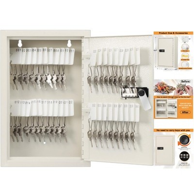 Compact 40-Key Locking Cabinet: Secure Storage Solution for Business & Home