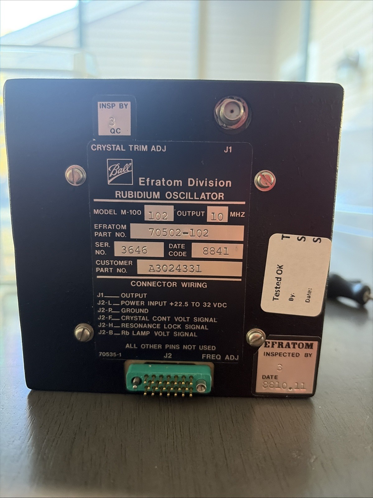 Ball Efratom M-100-6 10MHz Rubidium Oscillator