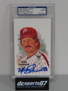 1996 Perez Steele Mike Schmidt Signed Postcard #/10000 PSA DNA Authentic 9 Auto