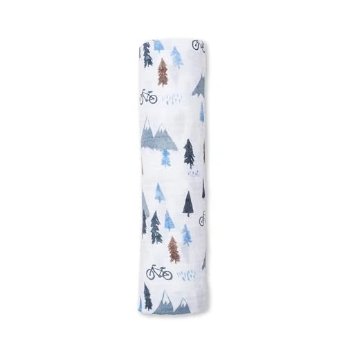 Manta de algodón con estampado de montaña al aire libre Lulujo Baby 47 pulgadas X 47 pulgadas Foto 3 de 4