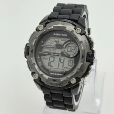 Men's ARMITRON Black Chronograph Digital Pro Sport Watch, 51mm, Silicone 40/8454