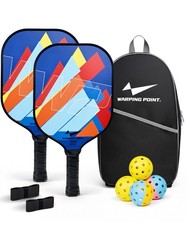 Pickleball Paddles Set of 2, Fiberglass Pickleball Set, Durable  Lightweight...