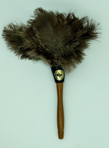 Small Ostrich Feather Duster (Texas Feathers Inc.) Wood Handle
