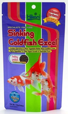 Hikari Goldfish Excel 3.88 oz  Sinking Baby Pellet  Balanced Daily Fish Food