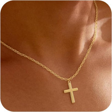 Cross Necklace for Women 14K Gold/Silver Plated Dainty Pendant Necklaces Trendy