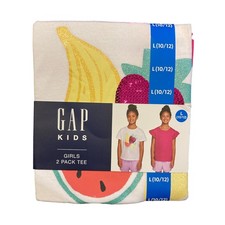 GAP Kids Girl's 2 Pack Soft Short Sleeve Crewneck Graphic Tee Pink Fruit, XL