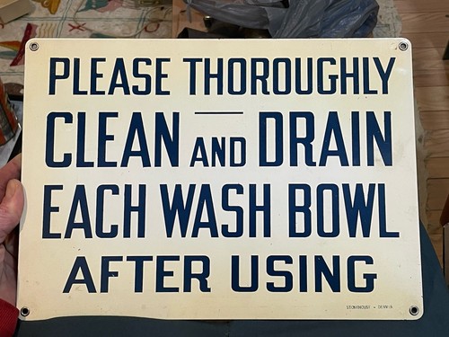 Vintage Factory Industrial Clean Wash Bowl Stonehouse Signs Denver - Picture 1 of 5