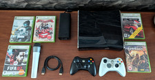 XBOX 360 Slim Console 250GB Working 100% 2 controllers 6 Games - Free Shipping
