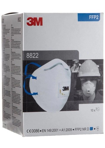 3M 8822 Disposable-fine dust mask FFP2 (10-pack) 1 count (Pack of 10) - Picture 2 of 4