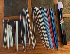 KNITTING NEEDLES LARGE LOT Assorted Sizes Color Styles Excellent Condition