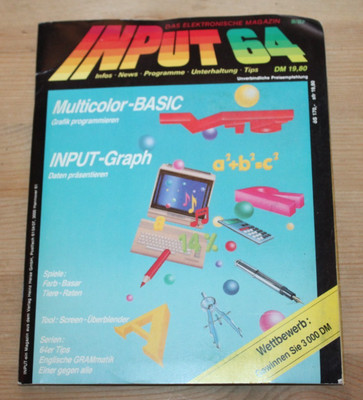 C64 Commodore 64 --- Input 64 Nr.9 von 1987 komplett mit Diskette