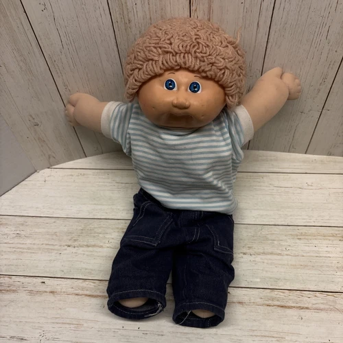 Vintage 1982 Cabbage Patch Kids Boy Short Blonde Hair Blue Eyes Dimples