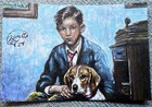 ACEO ORIGINAL Beagle Dog “A Boy and his Dog” Artist Jacob Landis 2024 Acrylic — photo 1