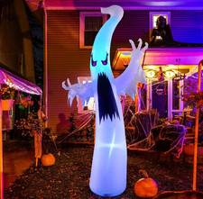 6FT Halloween Inflatable Ghost Outdoor Yard Decoration LED Scary Red Eyes