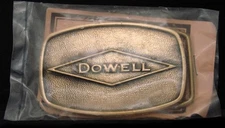 RI20190 *NOS* VINTAGE 1978 ***DOWELL*** CHEMICALS SOLID BRASS OILFIELD BUCKLE
