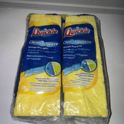 2 Quickie Clean Squeeze Dual Sponge Mop Refill Replacement Type S Fits 045