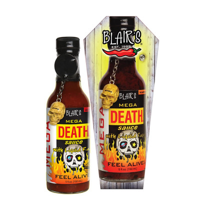 Mega Death Hot Sauce 5 Oz with Habaneros, Cayenne - 650X Hotter than a Jalapeno