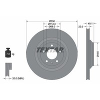 Textar 92132603 Bremsscheibe Hinterachse FüR Seat Skoda VW Audi (Faw) Vw (Faw)