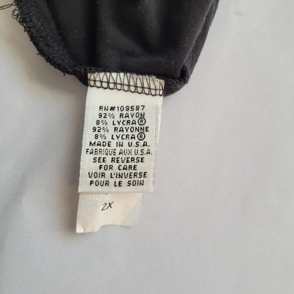 Top Camisola Vintage Mujer 2XL Negro Y2K Babydoll Encaje Borde Romántico Hecho en EE. UU. Foto 3 de 4