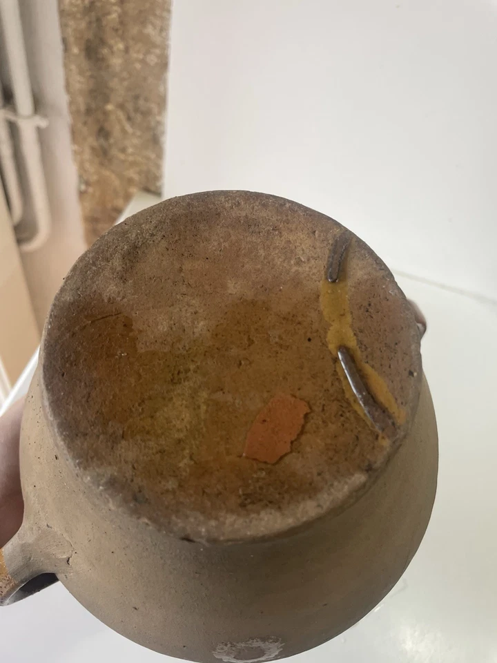 Ancien Pot à Graisse Terre Cuite Vernissée Poterie Art Populaire Déco Collection - Photo 4/4